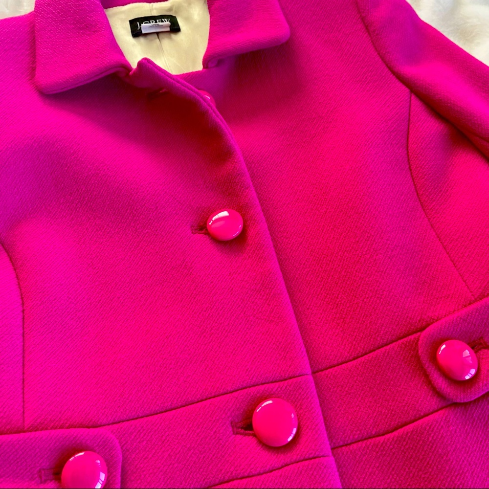 J Crew Madeline Pink Berry Wool Coat - Size 2